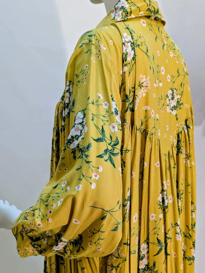 Floral Pleated Shirt Dress